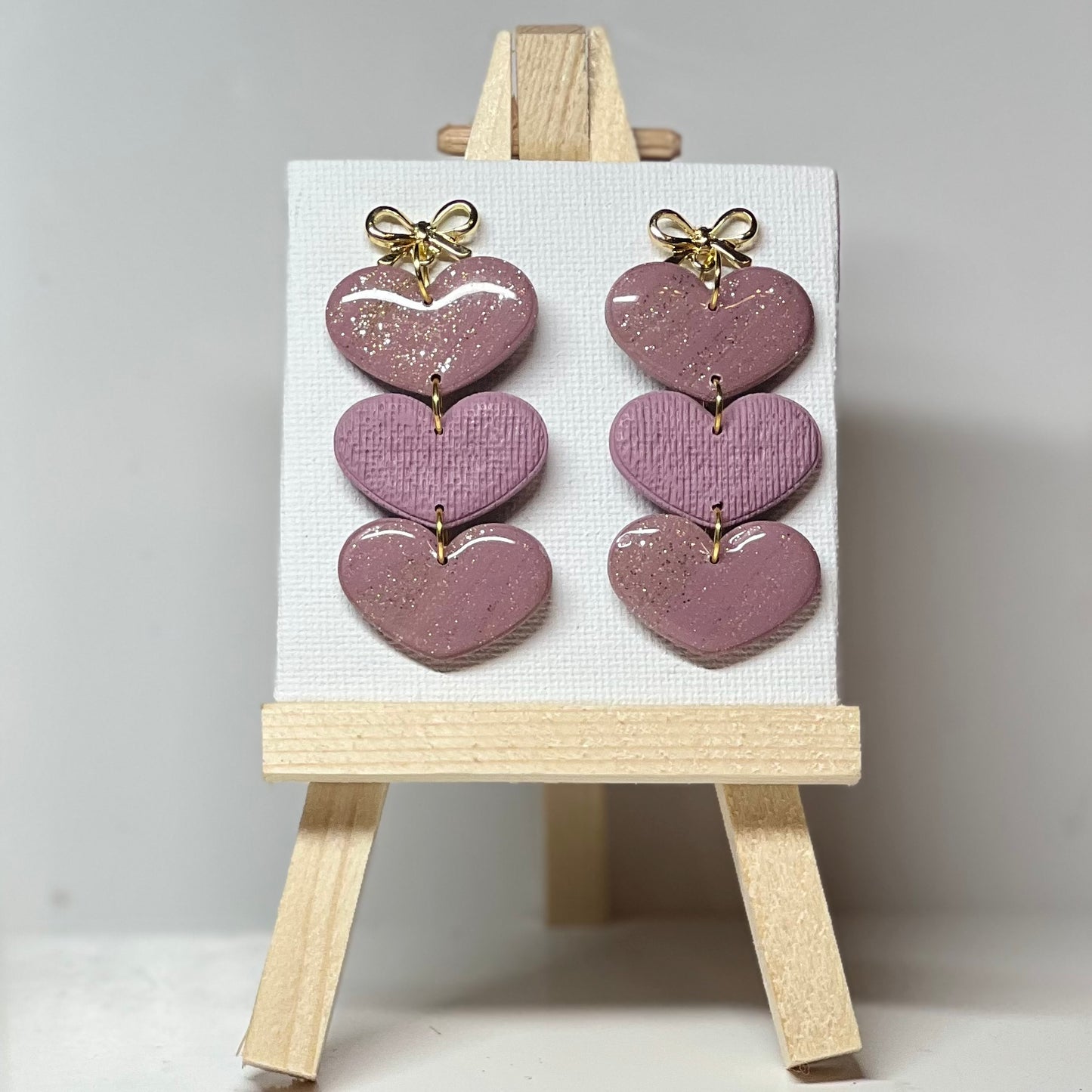 Heart polymer clay earrings