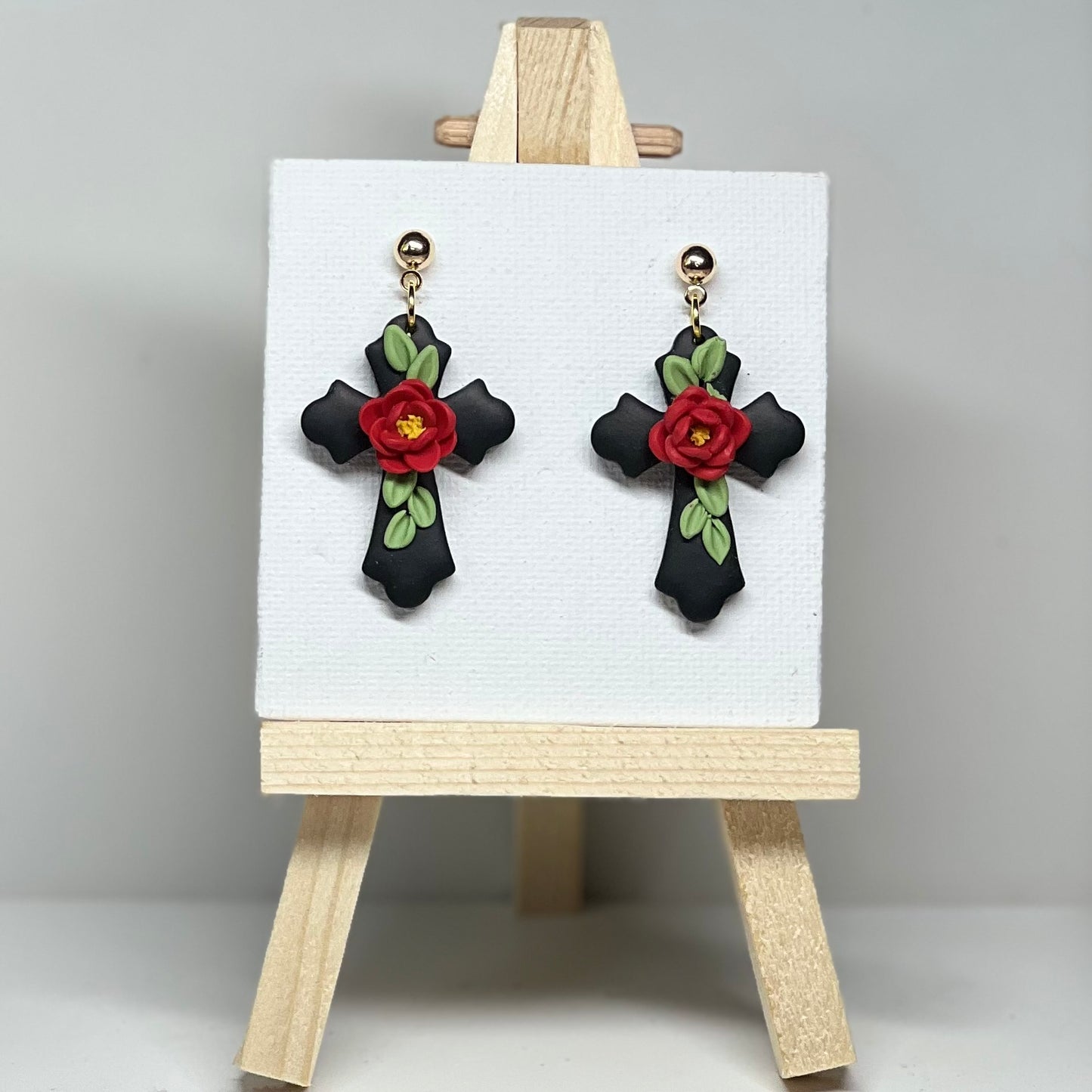 Cross Polymer Clay Earrings