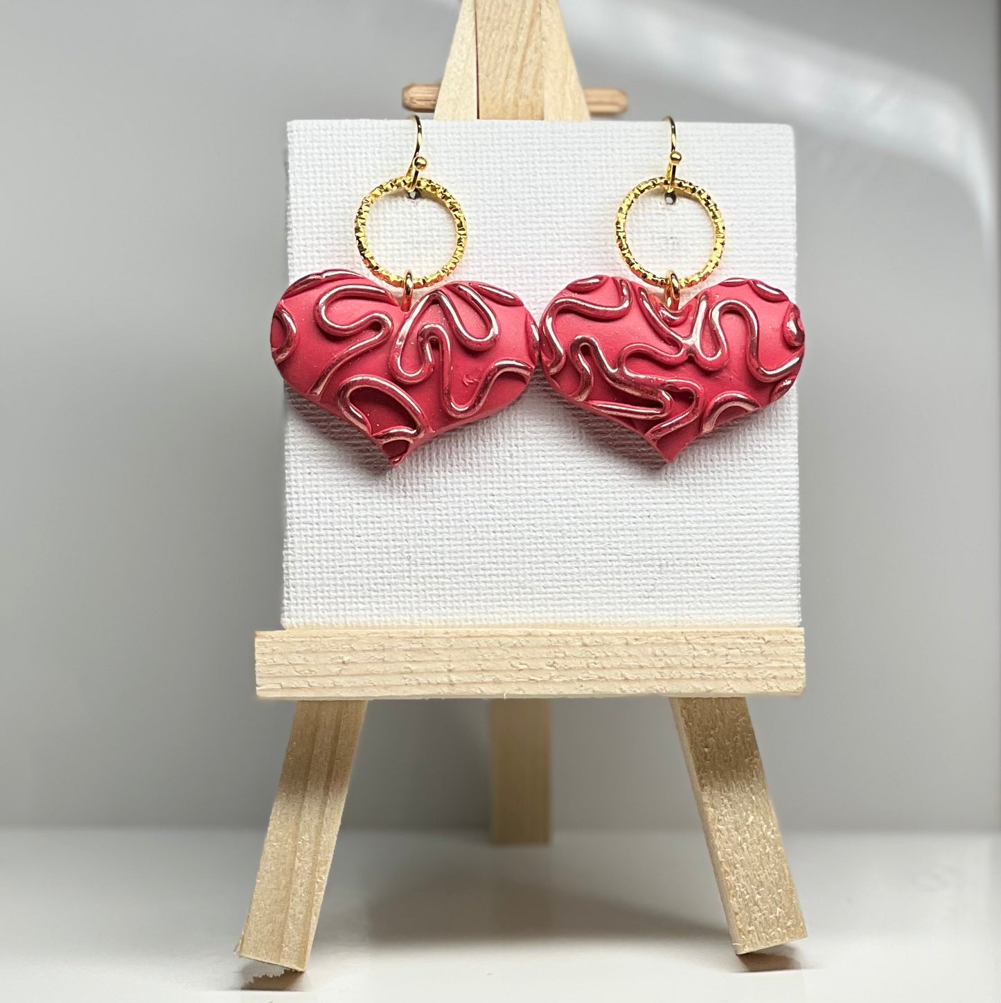 Puffy Heart Polymer Clay Earring