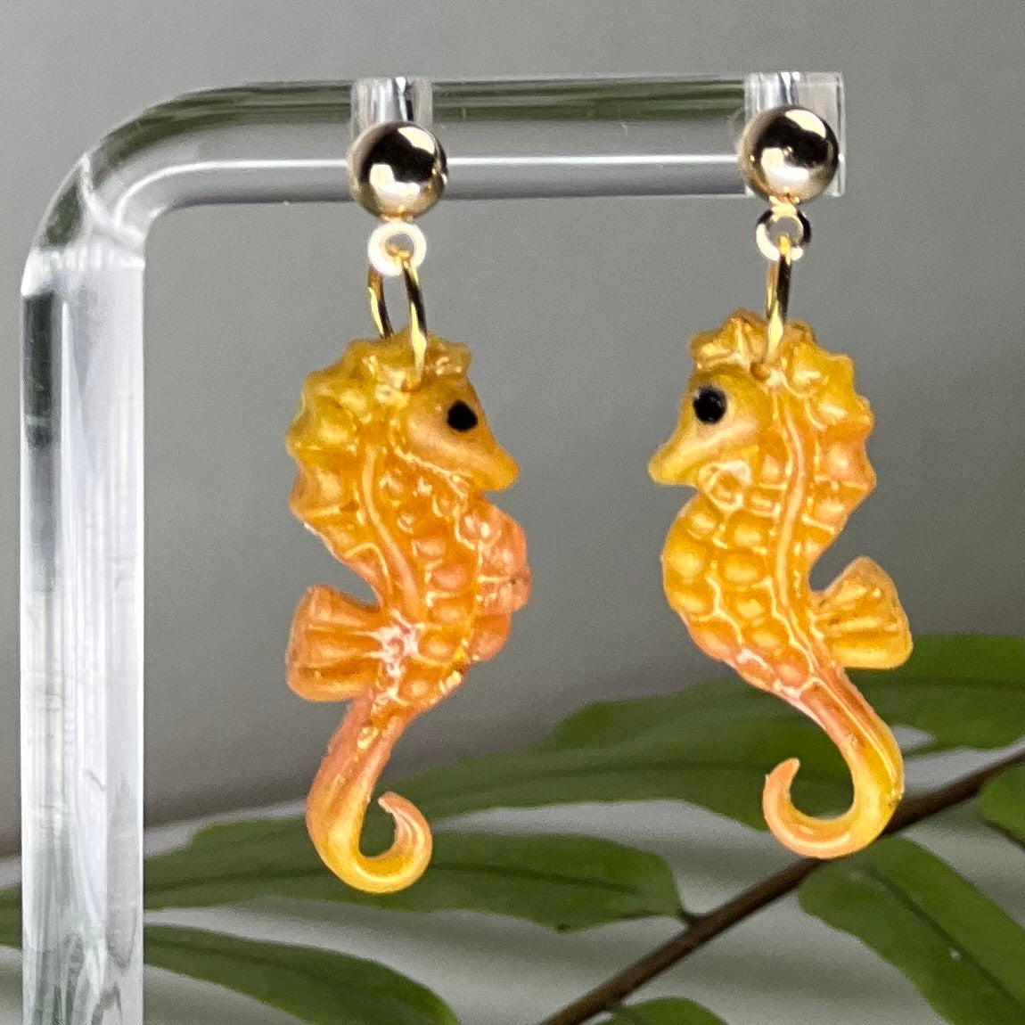Seahorse Polymer Clay Earrings