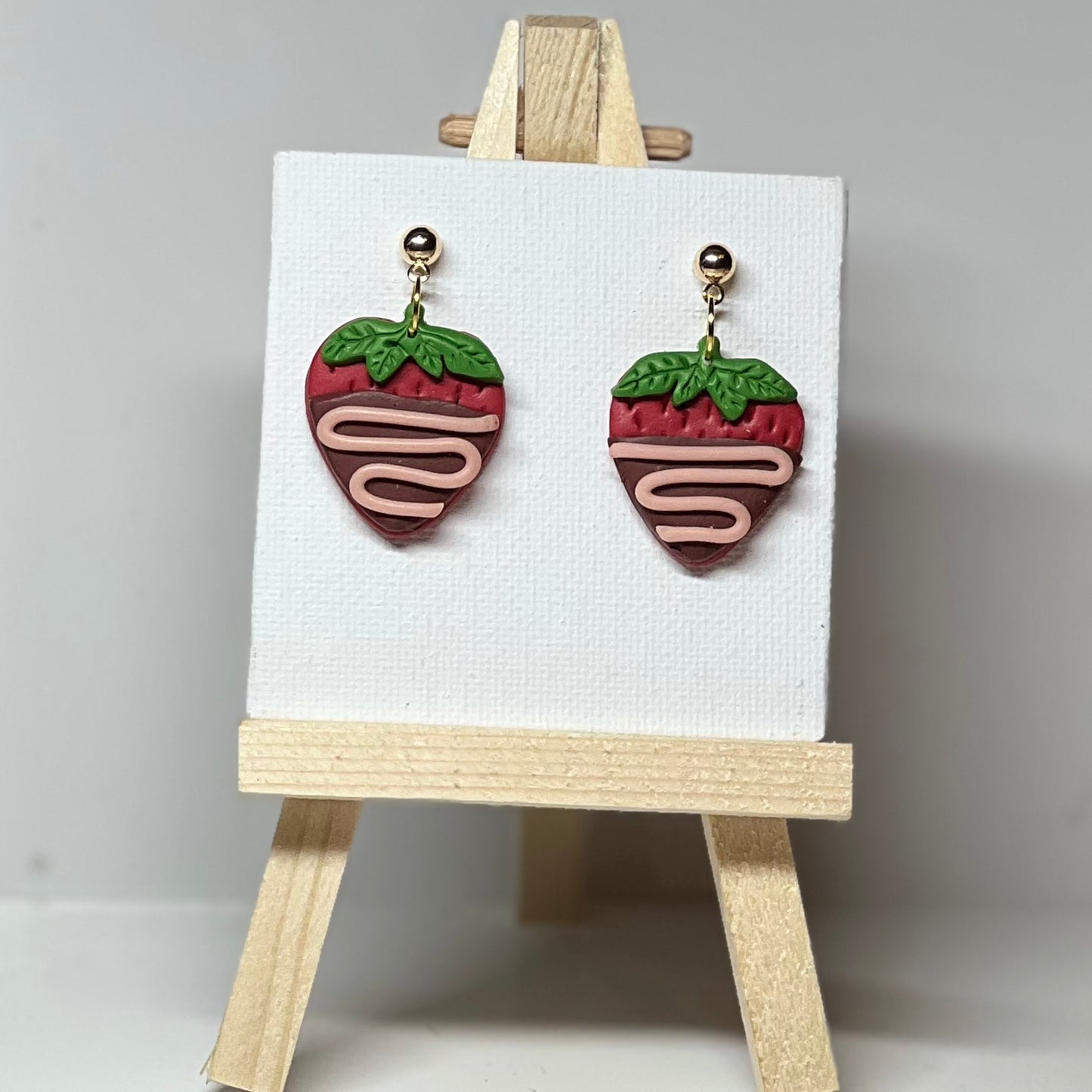 Strawberry Polymer Clay Earrings