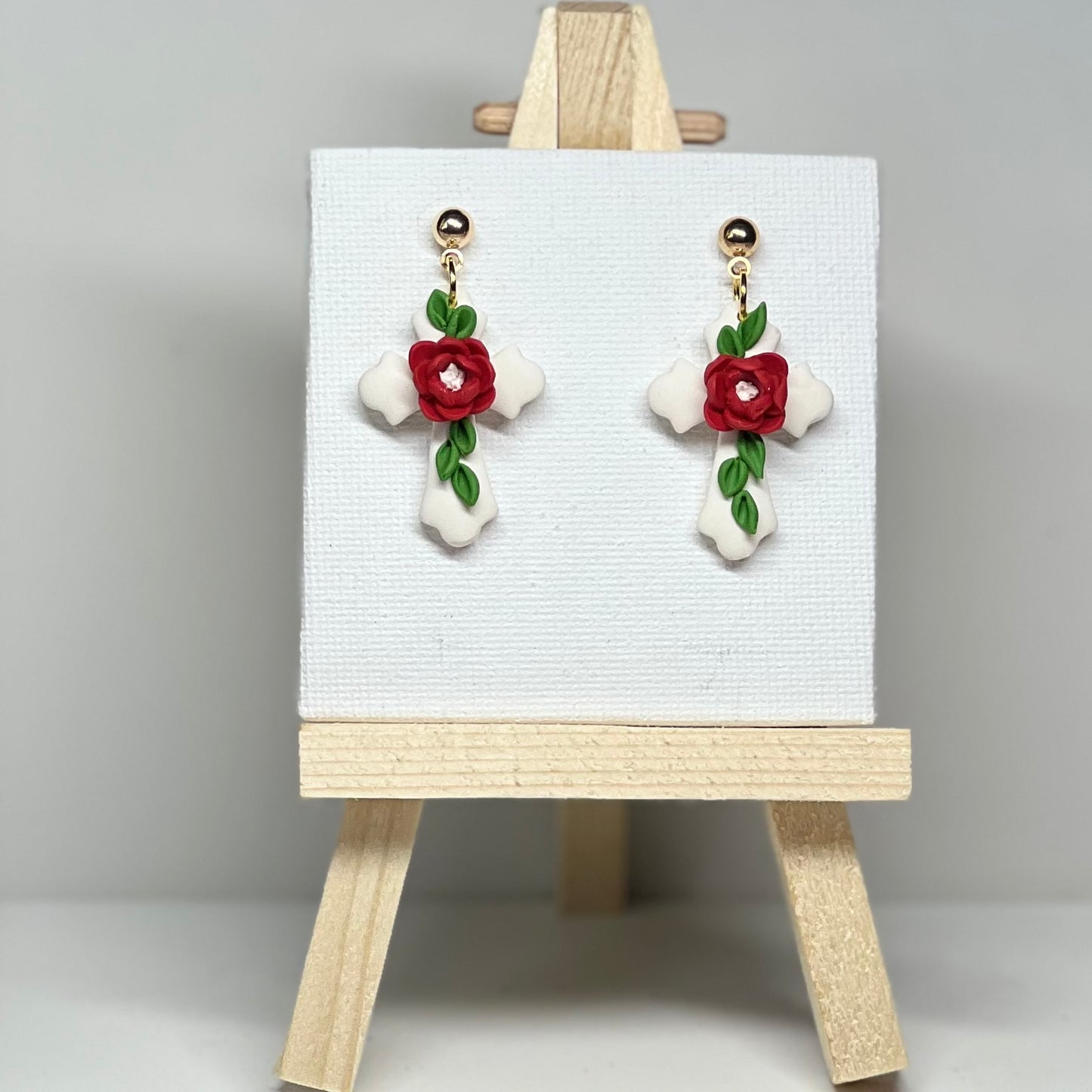 Cross Polymer Clay Earrings