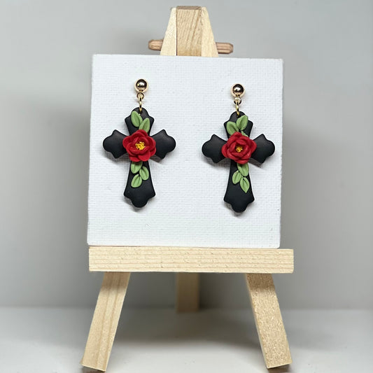 Cross Polymer Clay Earrings