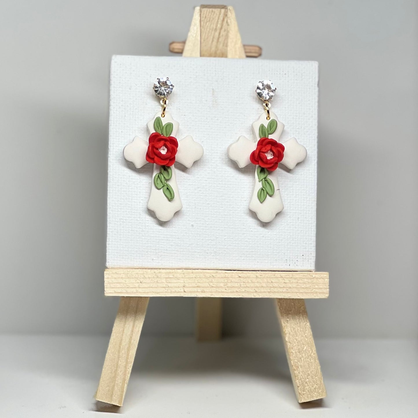 Cross Polymer Clay Earrings