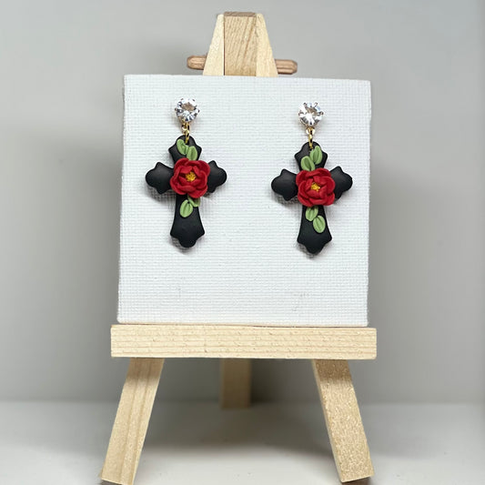 Cross Polymer Clay Earrings