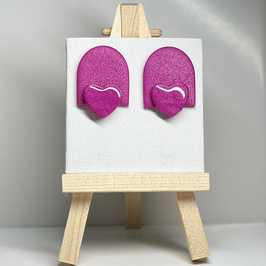 Heart Polymer Clay Earrings