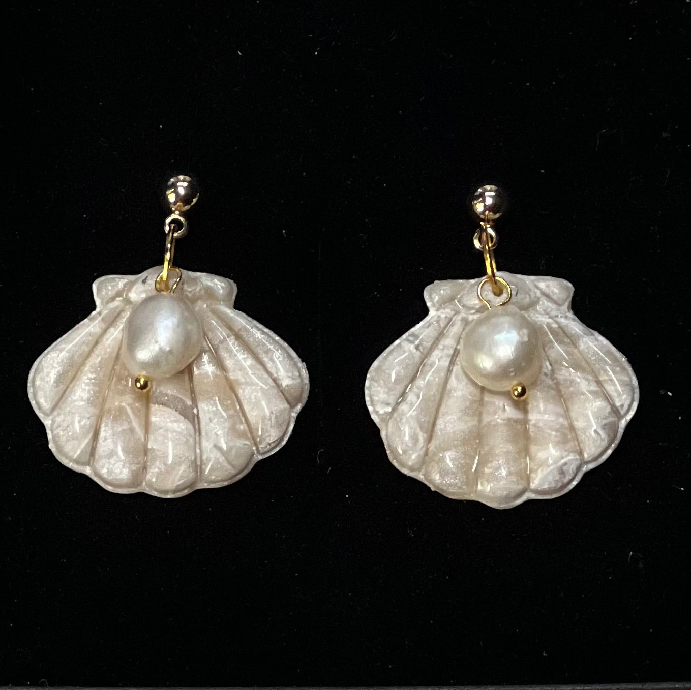Shell Polymer Clay Earrings