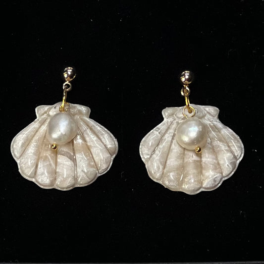 Shell Polymer Clay Earrings