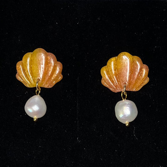 Shell Polymer Clay Earrings